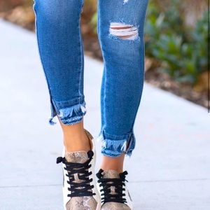 Womens KanCan Jeans - Skinny Cropped Distressed Ankle - Size 7/27